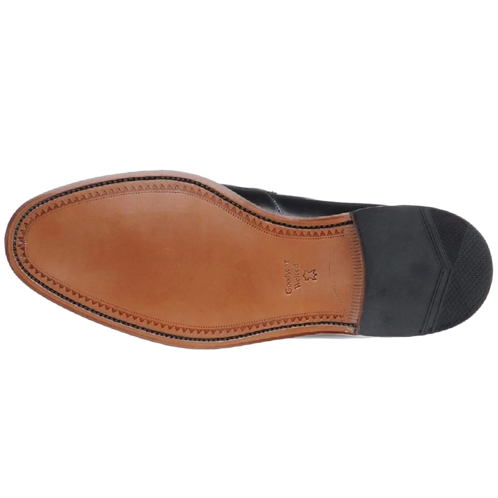 256B-BLK Leather Men's Slip On Shoes - UK 8.5 - US 9.5 Men - EU 43