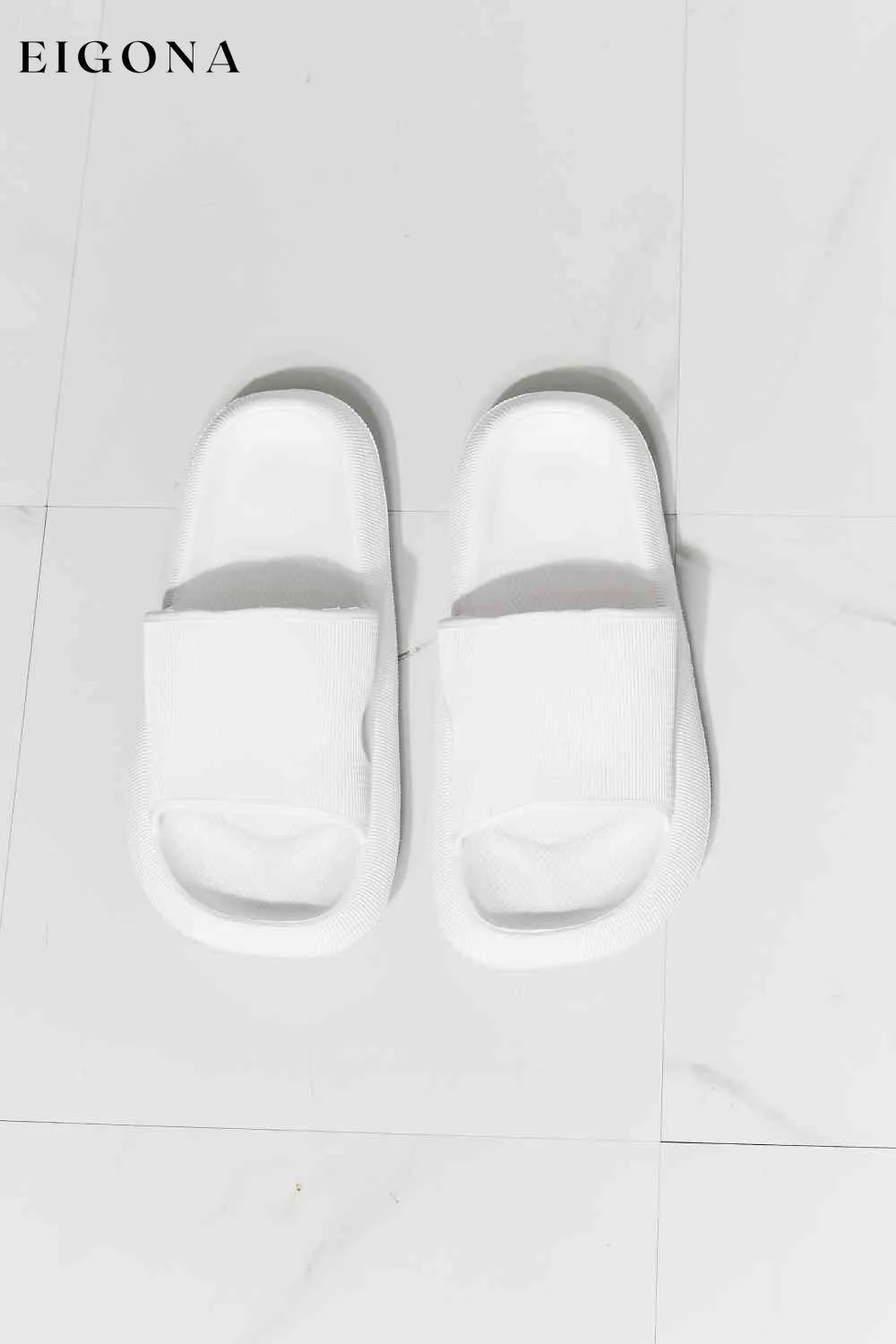 Arms Around Me Open Toe Slide in White