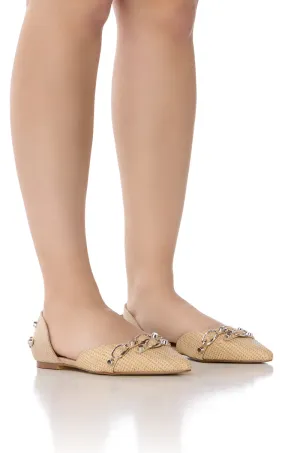 AZALEA WANG AELLA TAN WOVEN BALLET FLAT