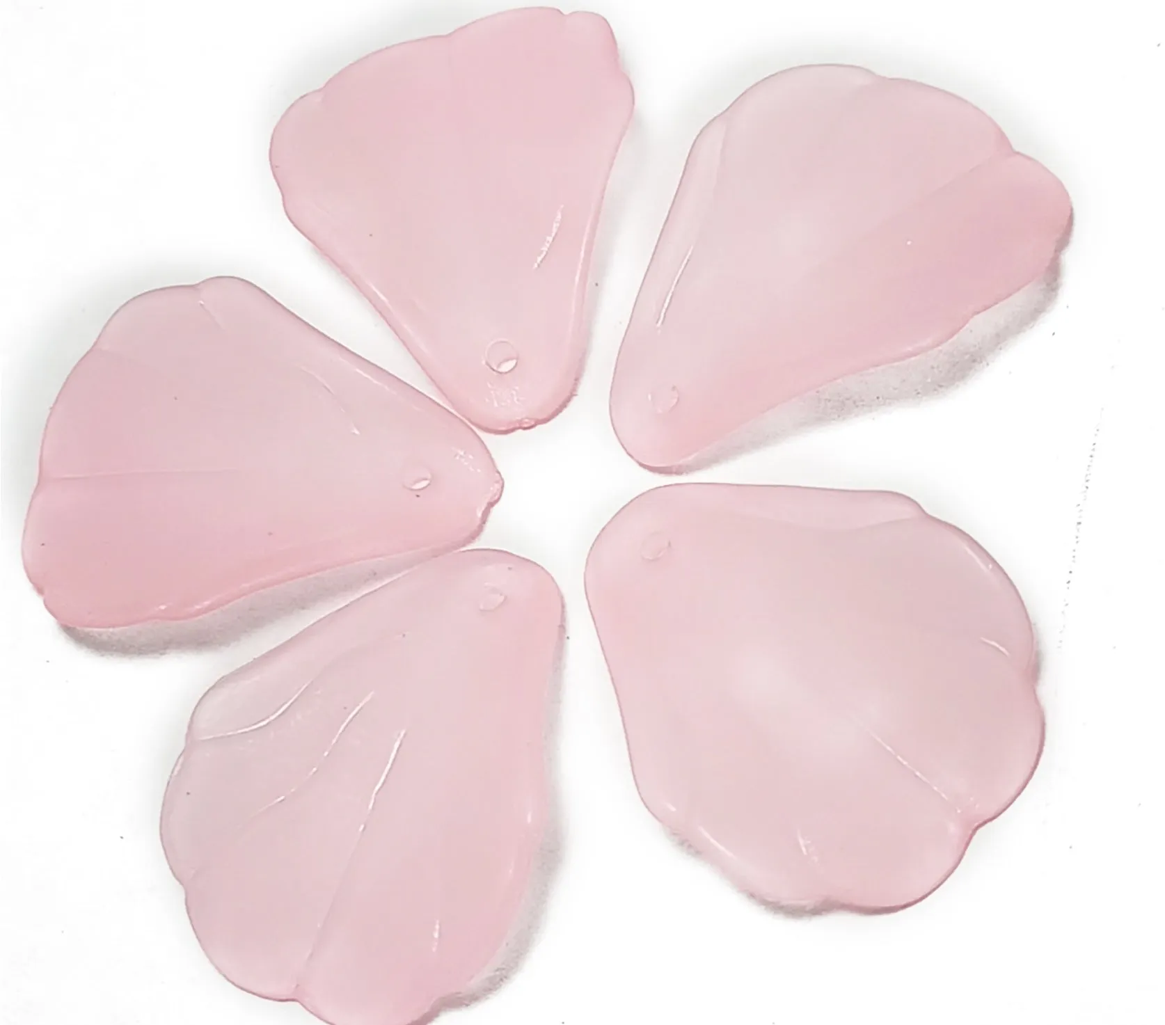 Baby Pink Matte Finish Acrylic Embellishments With Hole