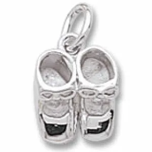 Baby Shoes Charm In Sterling Silver