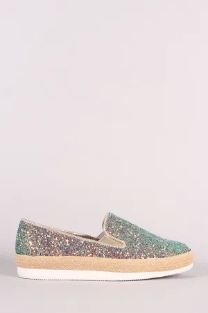 Bamboo Encrusted Glittery Slip-On Loafers