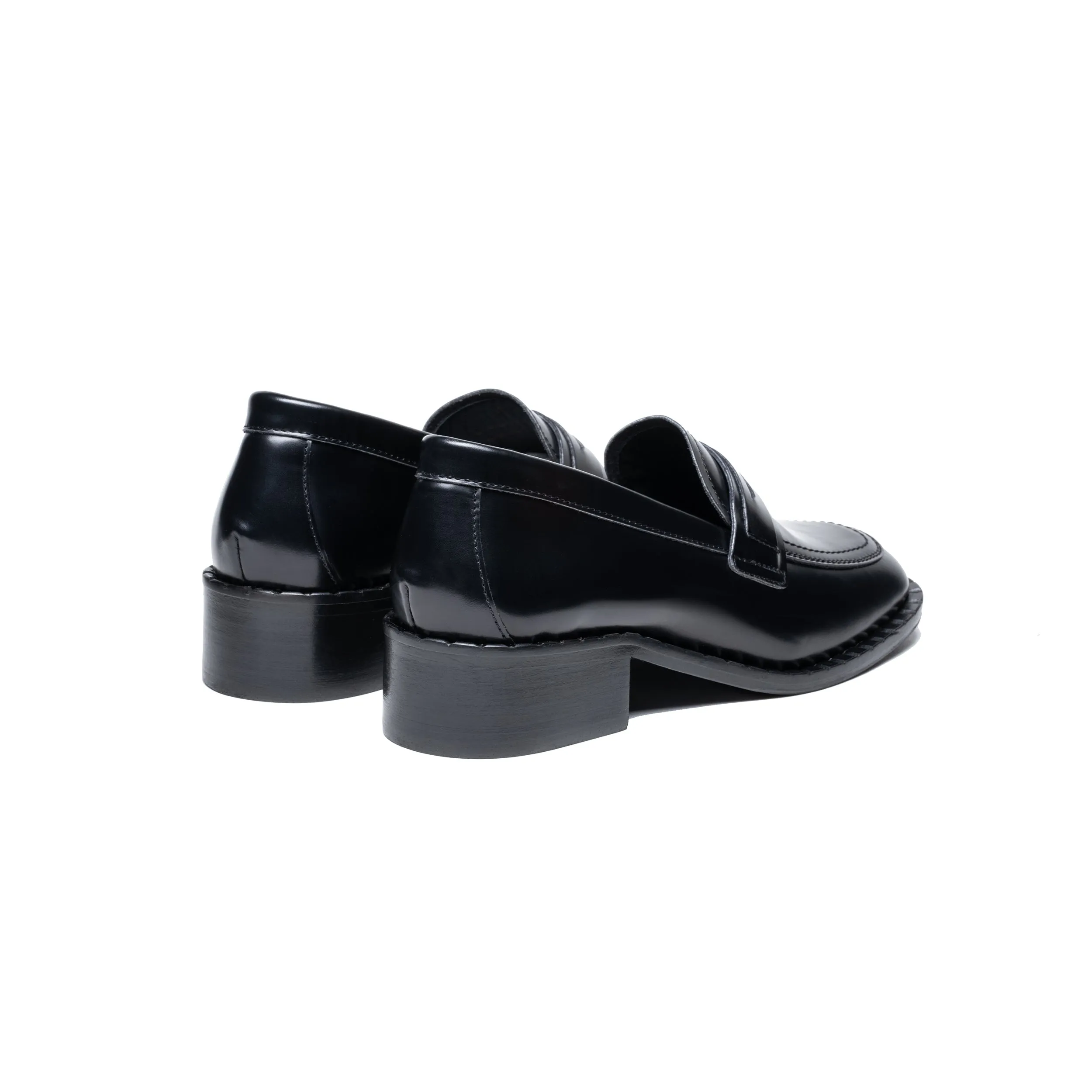 Black Mid-Heel Loafer