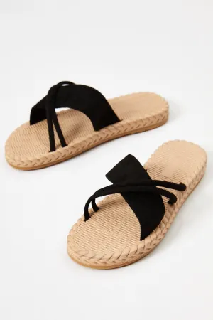 Black Woven Slide