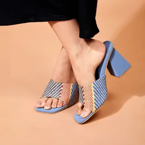 Blue Block Heels for Women | Tiesta Shoes