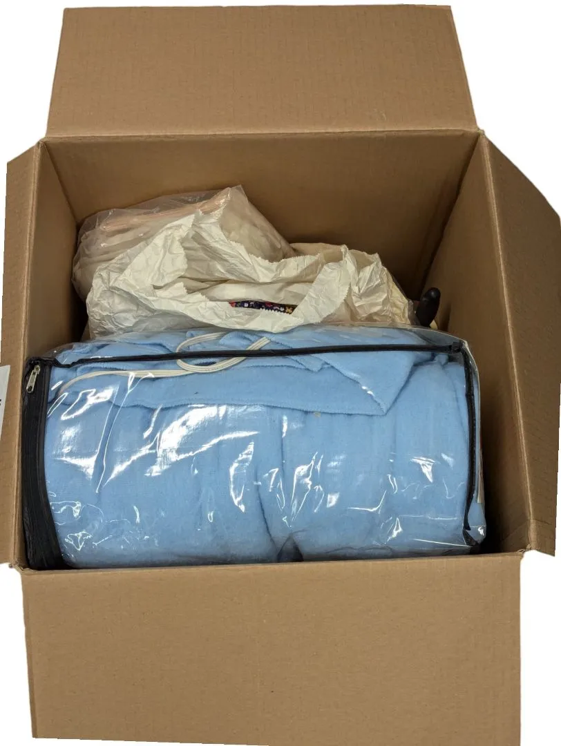 Box w Electronic Blanket,  fabric etc