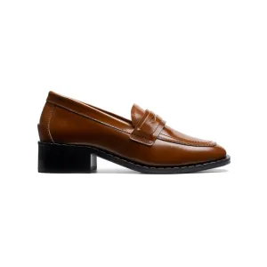 Camel Mid-Heel Loafer