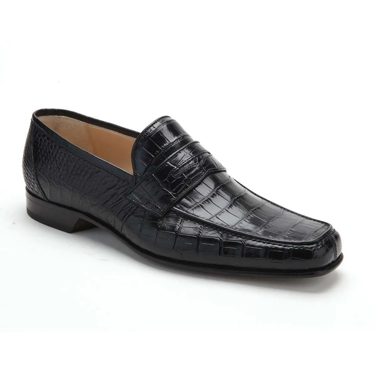 Caporicci 9961 Men's Luxury Italian Designer Shoes Black Alligator Loafers (CAP1021)