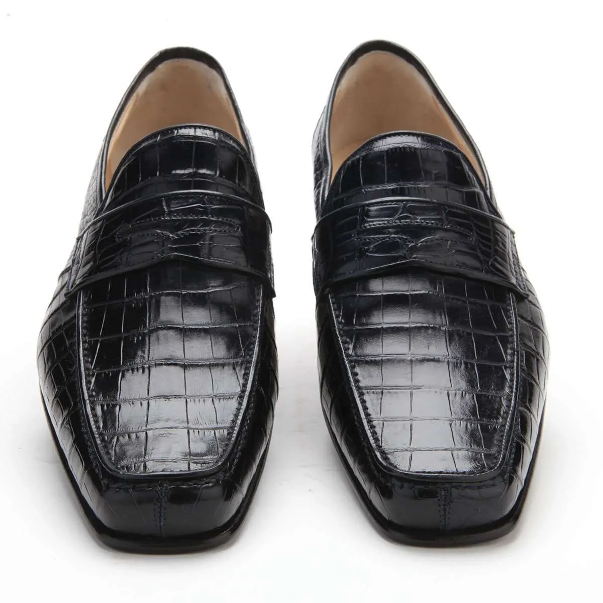 Caporicci 9961 Men's Luxury Italian Designer Shoes Black Alligator Loafers (CAP1021)