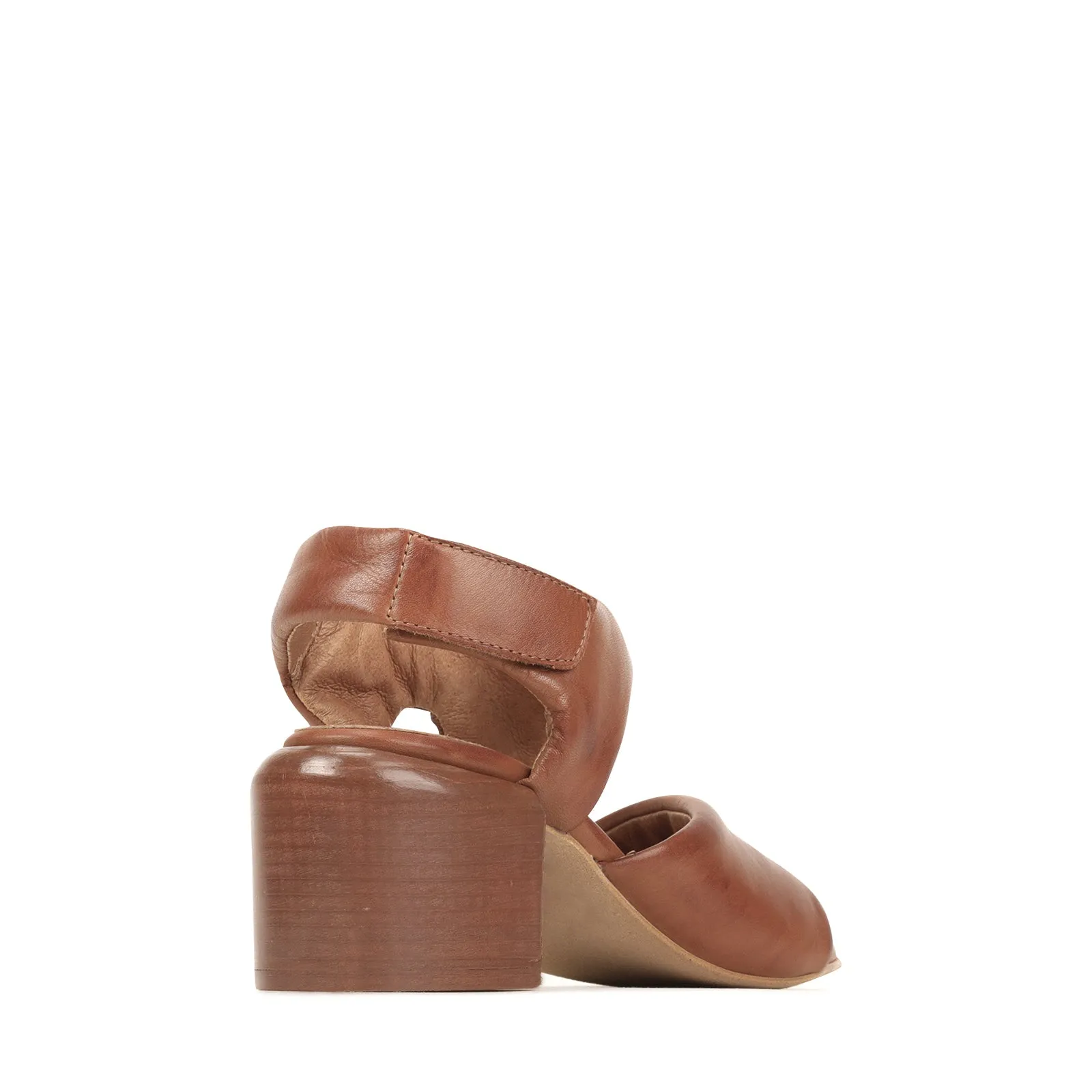 CHARBEL LEATHER BLOCK HEEL SANDALS