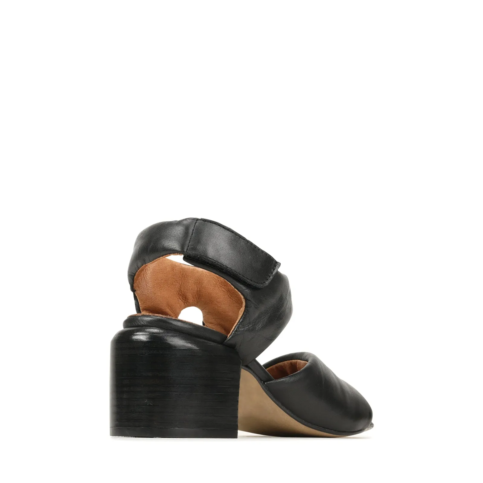 CHARBEL LEATHER BLOCK HEEL SANDALS