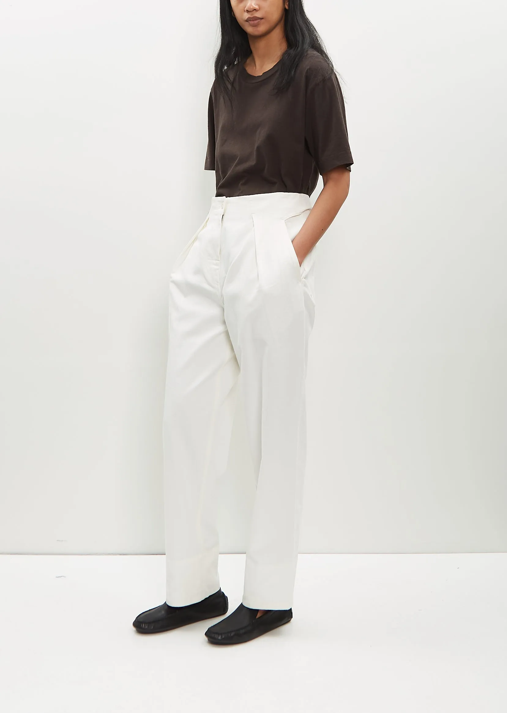 Cinch Back Trouser — White