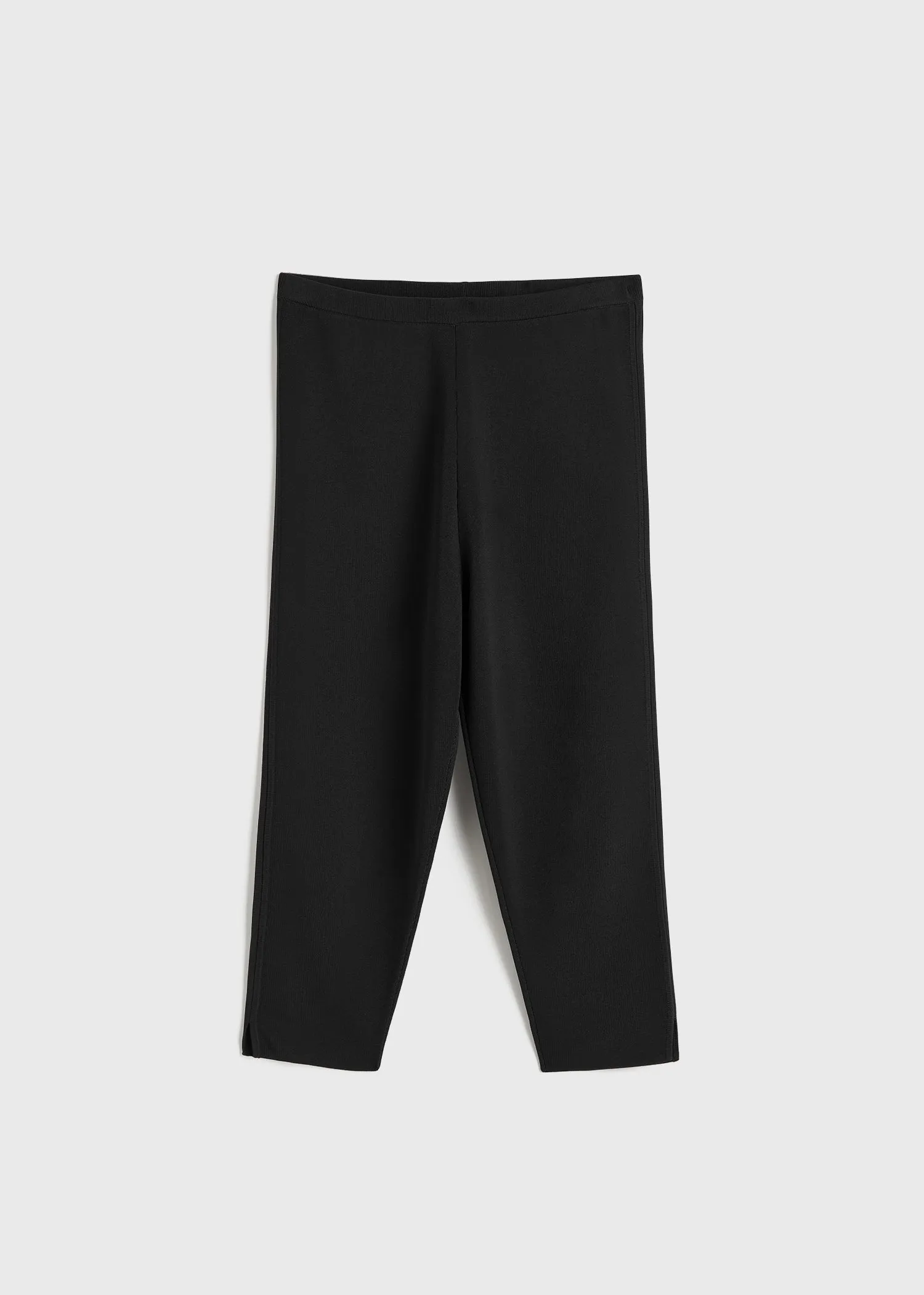 Compact knit capri trousers black