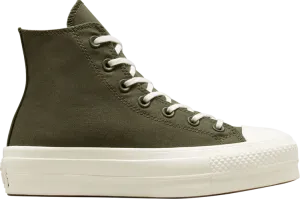 Converse Wmns Chuck Taylor All Star Platform High Hybrid Texture Sneakers - Cargo Khaki, Green