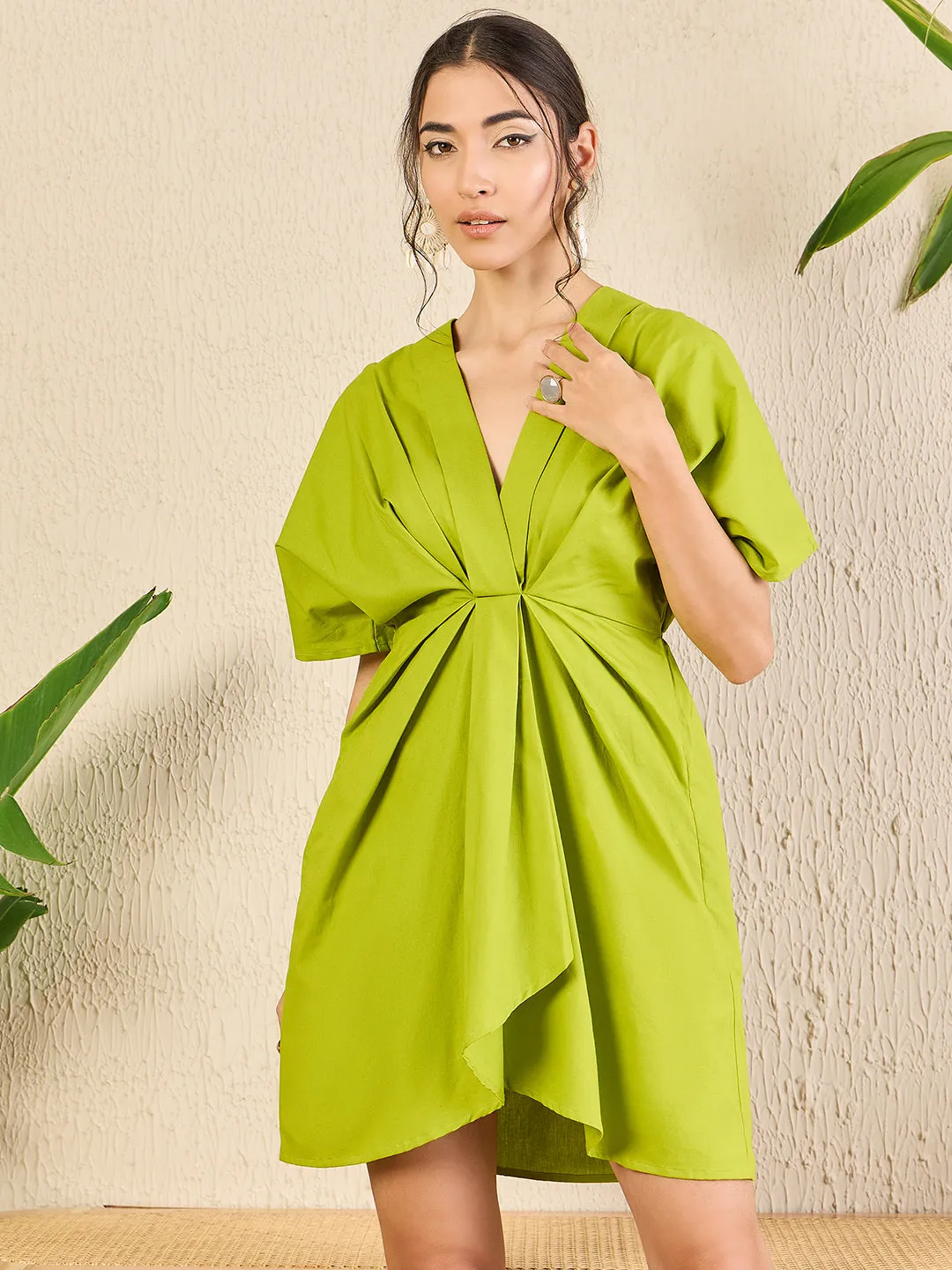 Cotton Poplin Kimono Sleeve Dress