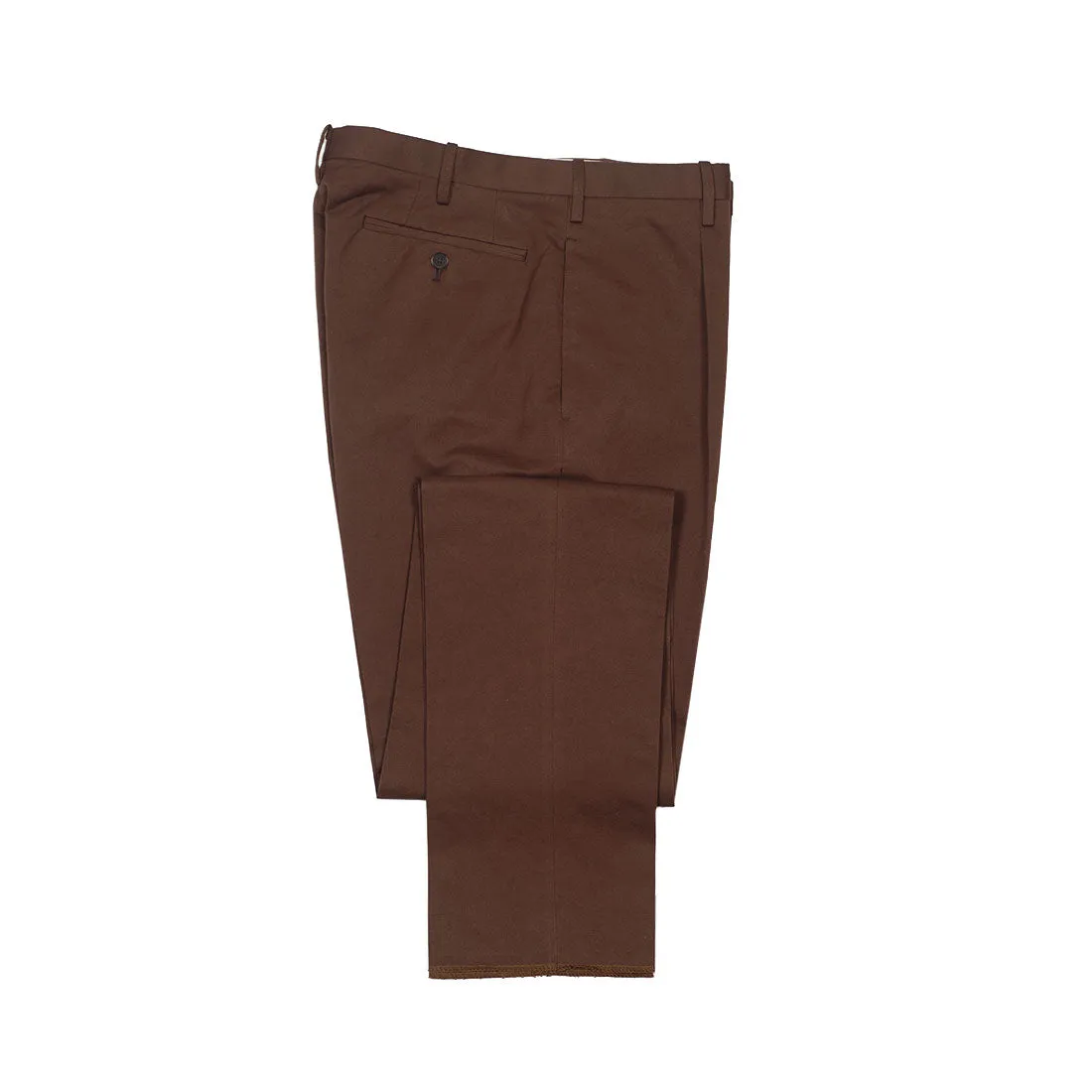 Cotton/linen trousers in chocolate brown twill