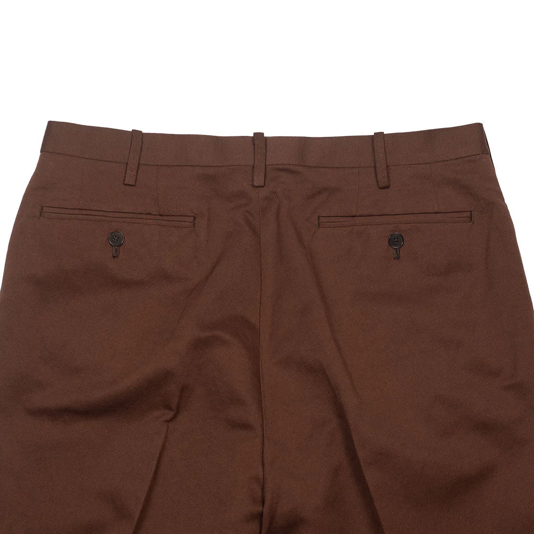 Cotton/linen trousers in chocolate brown twill