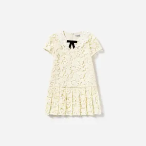 Cream Butterfly Lace Dress