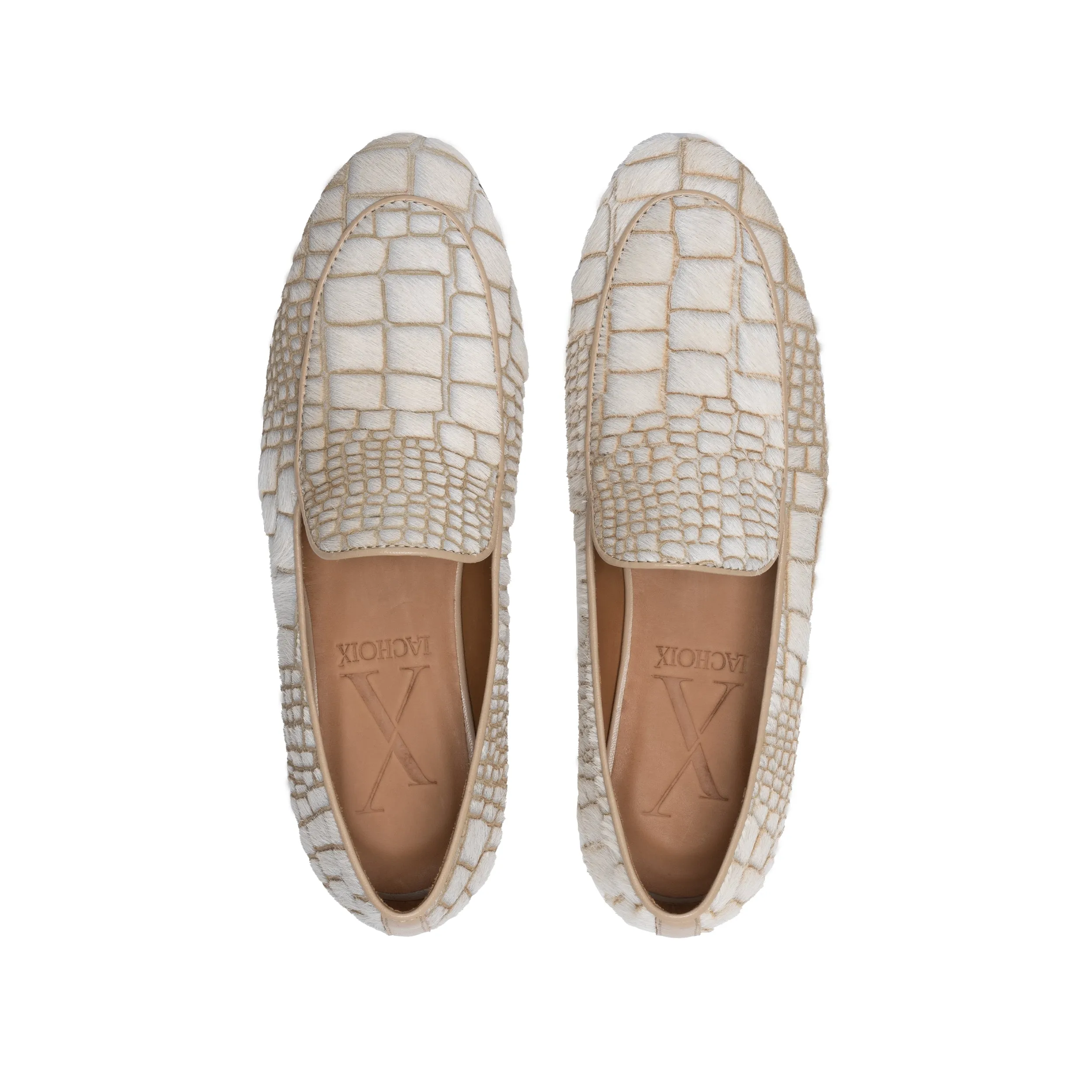 Croco White Loafers