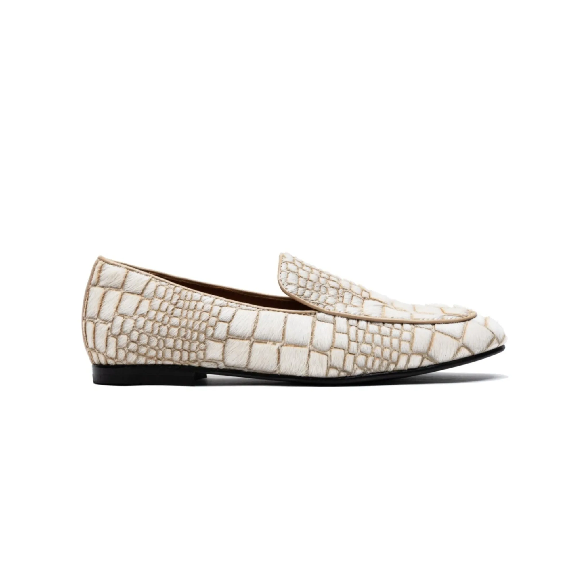 Croco White Loafers