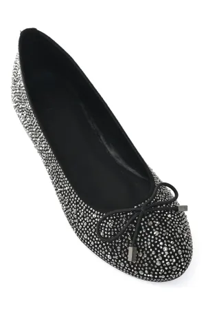 EMBELLISHED BALLET FLATS-BLACK