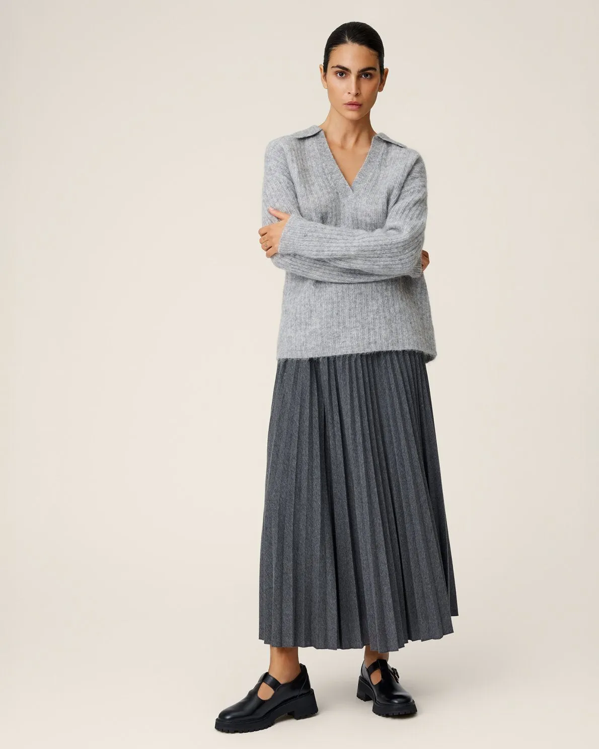 Erikke Skirt - Medium Grey Melange