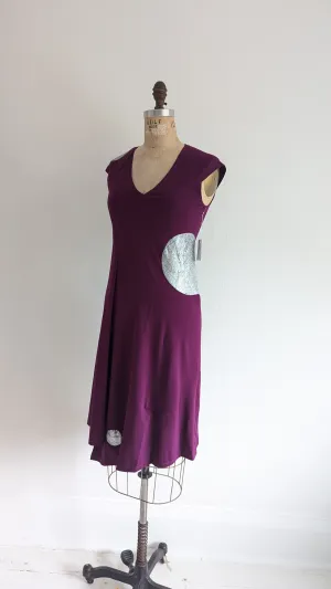 Jolie Jersey Dress with Inset Silver Circles ~ Orchid Size XS/S #JOL2