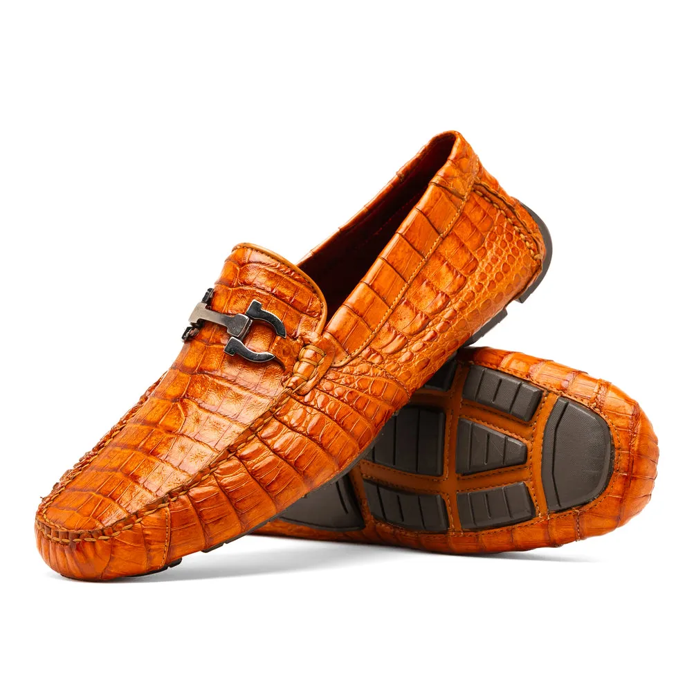 Marco Di Milano Parma Men's Shoes Exotic Crocodile Moccasin Driver Horsebit Loafers (MDM1187)