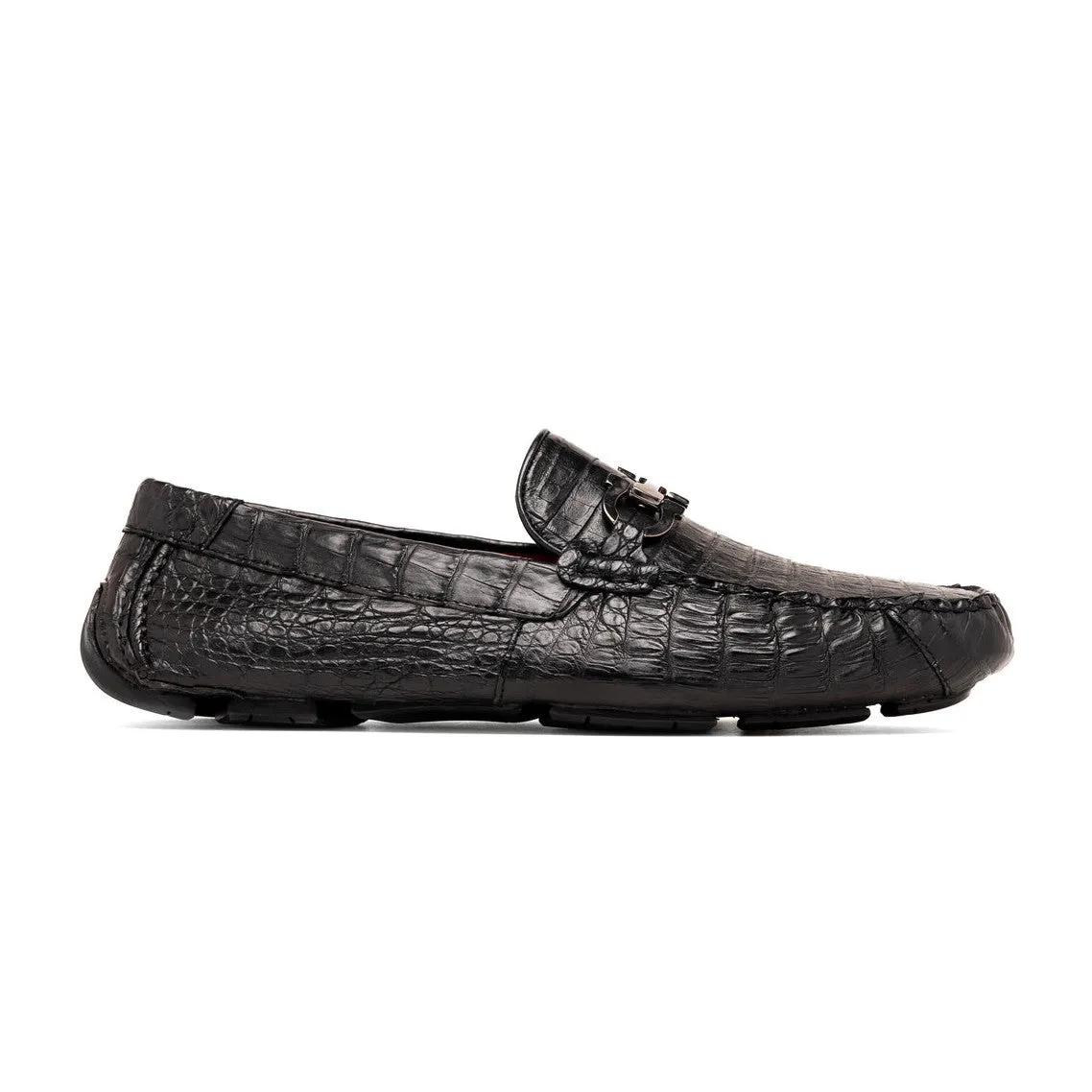 Marco Di Milano Parma Men's Shoes Exotic Crocodile Moccasin Driver Horsebit Loafers (MDM1187)