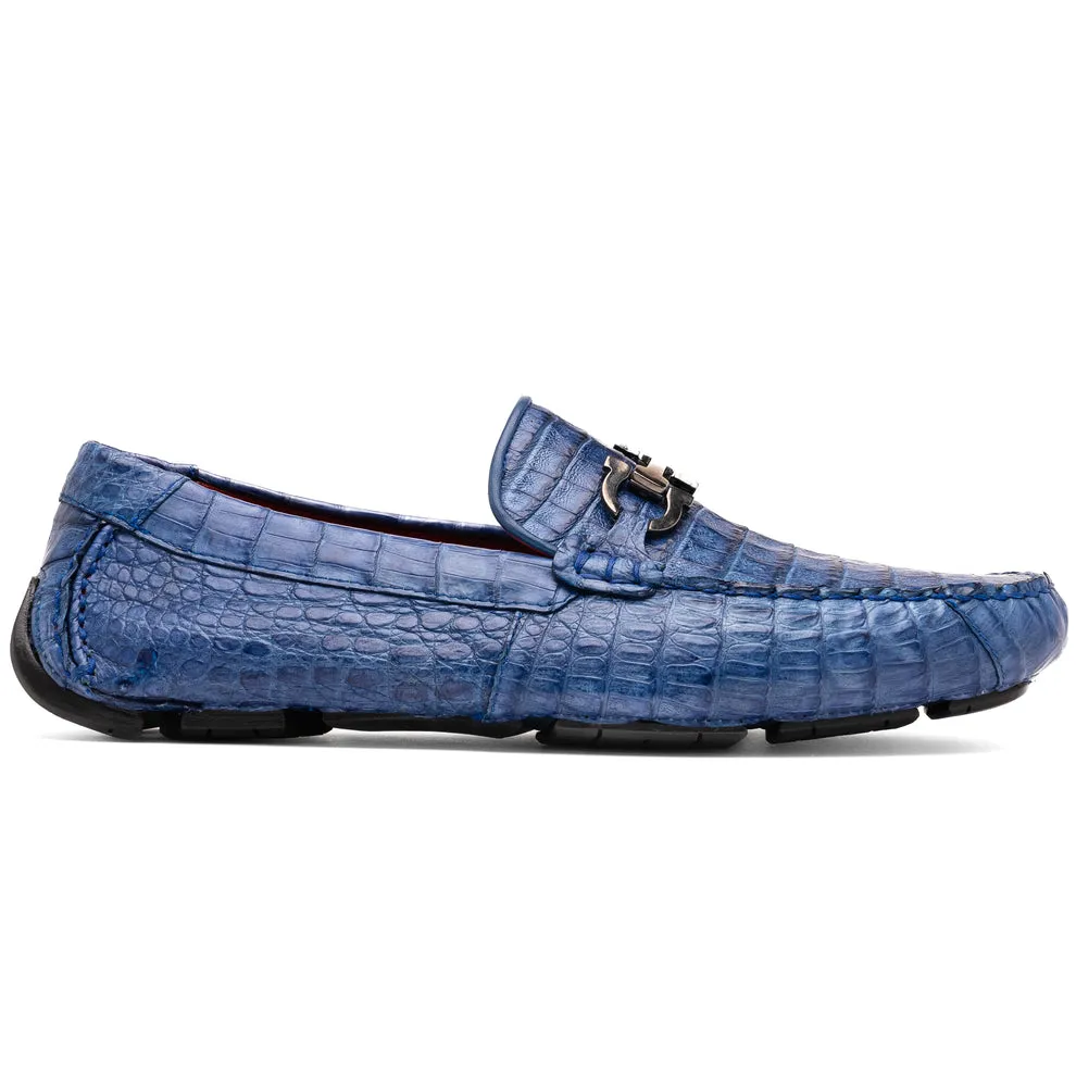 Marco Di Milano Parma Men's Shoes Exotic Crocodile Moccasin Driver Horsebit Loafers (MDM1187)