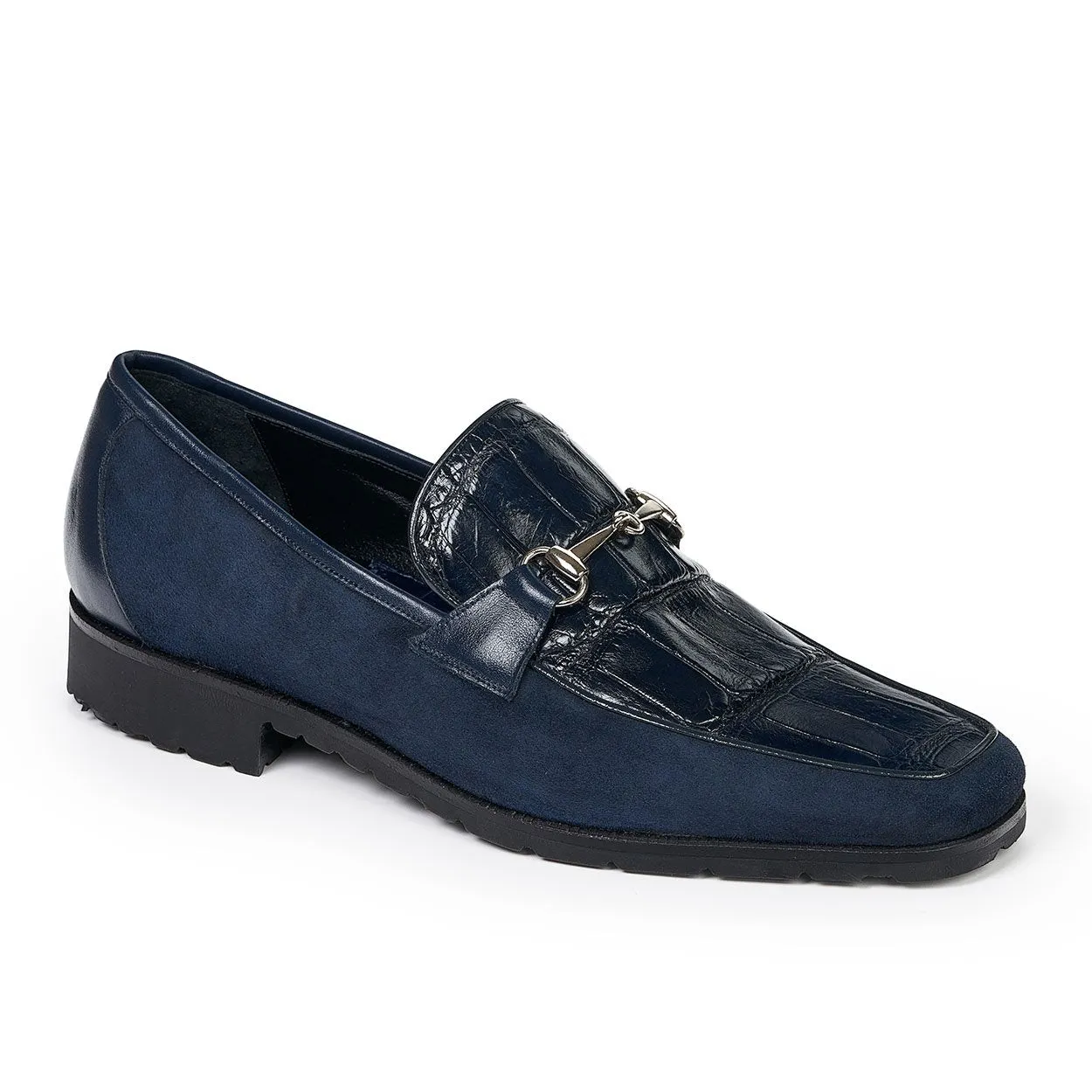 Mauri Men's Betulla Wonder Blue Body Alligator & Calf-skin Leather/Suede Loafers 4882(MA4811)