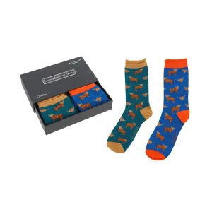 Mens Bamboo Socks Gift Box Highland Coo