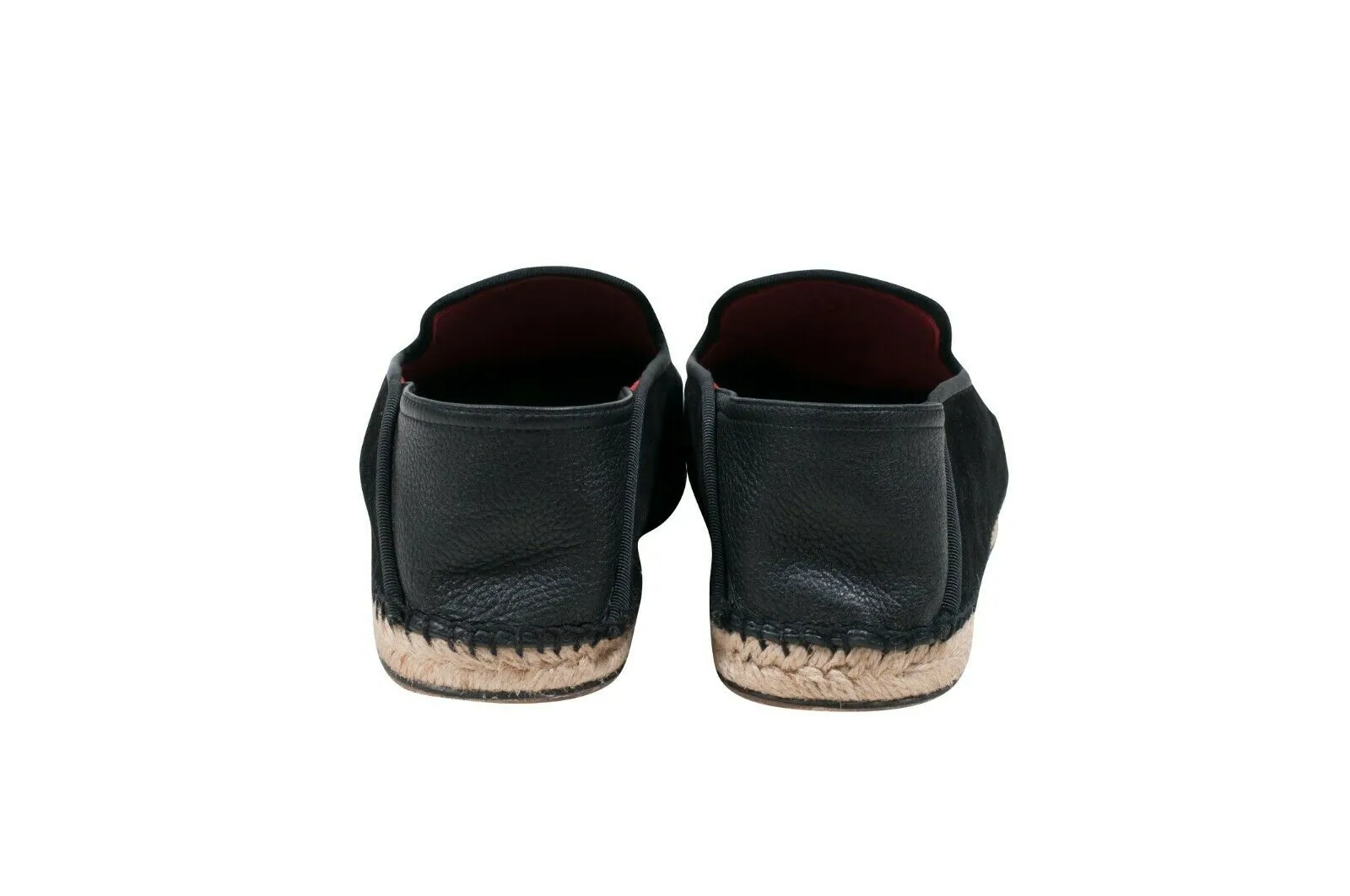 Monster Eyes Low Top Black Suede Espadrille Slip On Loafers