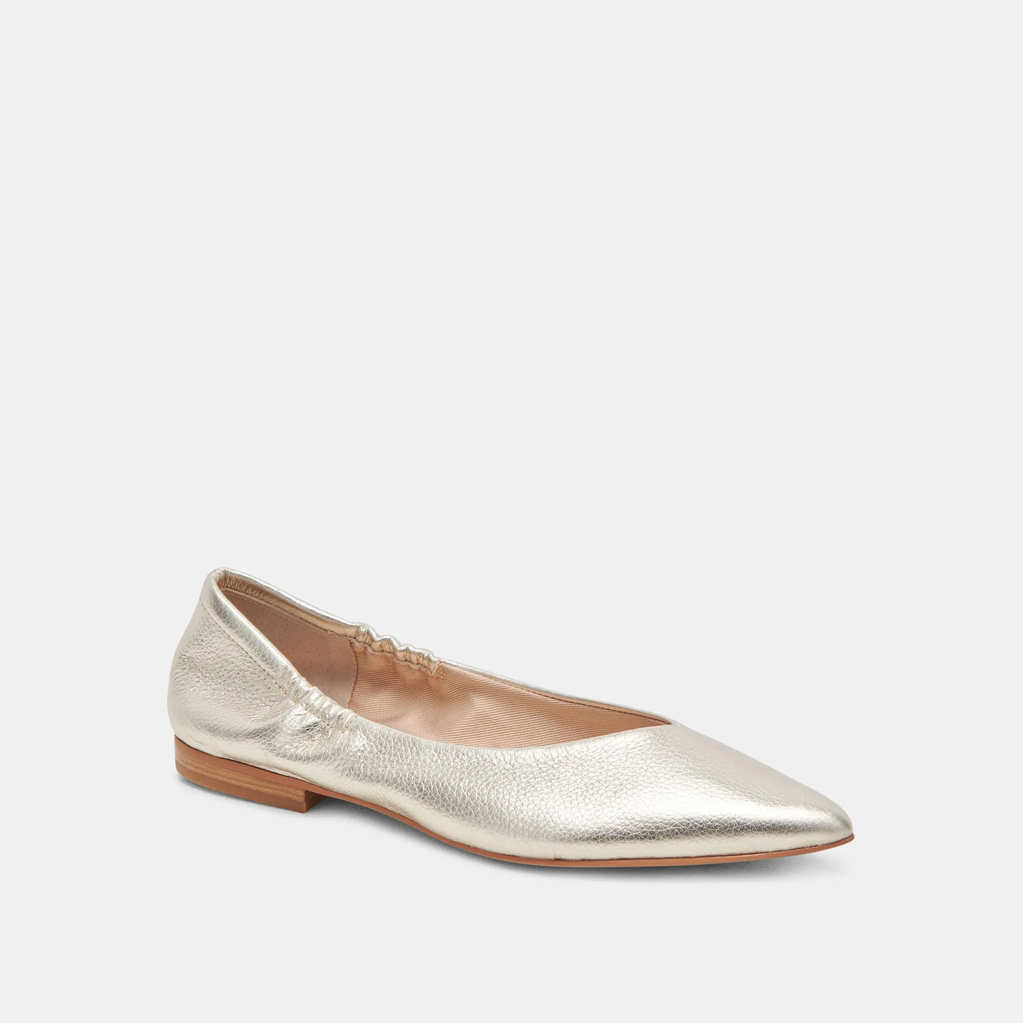 NADAV BALLET FLATS PLATINUM METALLIC LEATHER