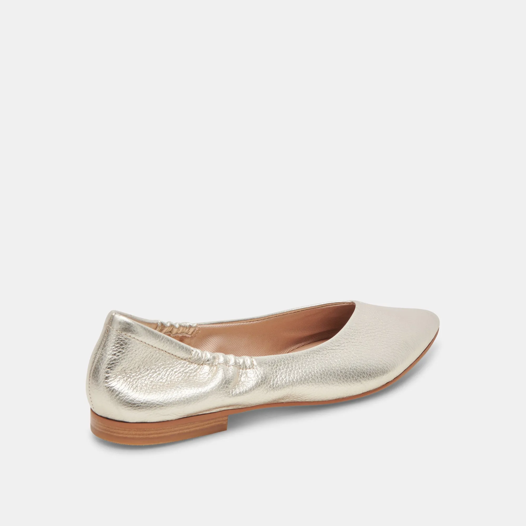 NADAV BALLET FLATS PLATINUM METALLIC LEATHER