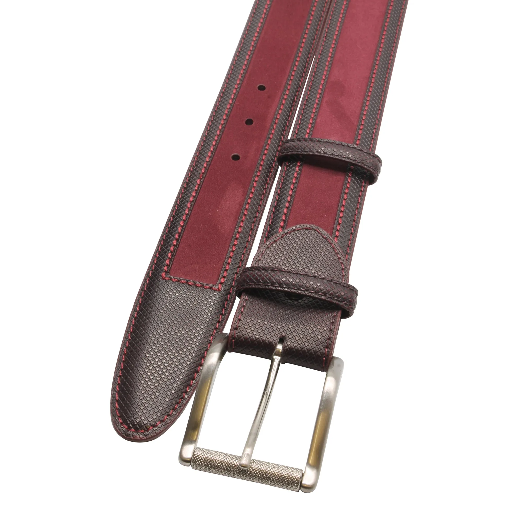 Nubuck/Dadino Mix Burgundy Coltrane Roller Belt