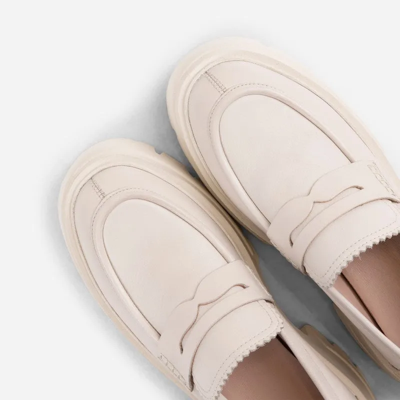 O Tizz Off-White Chunky Loafers