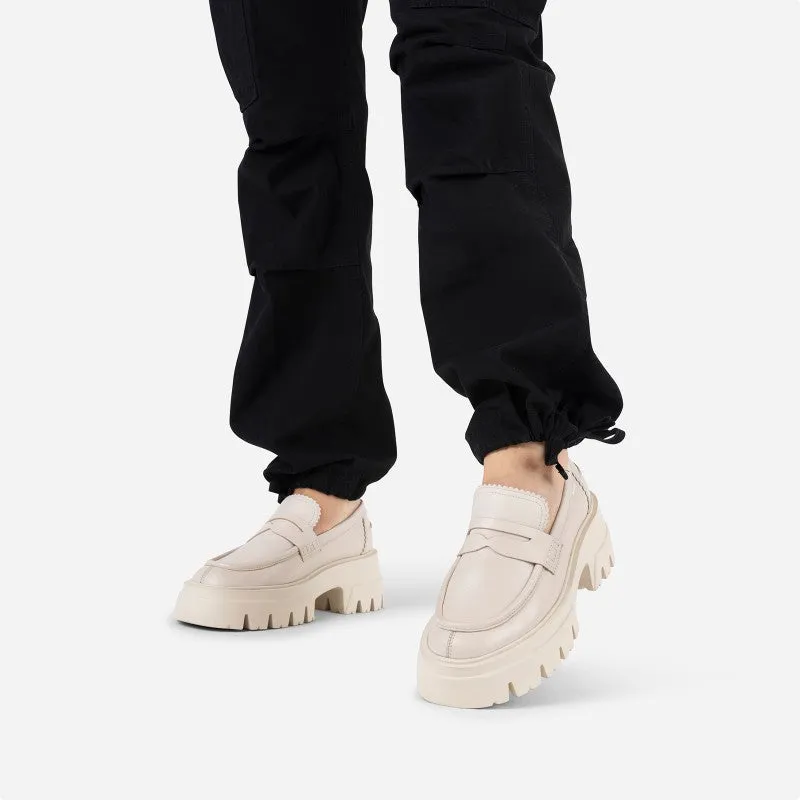 O Tizz Off-White Chunky Loafers