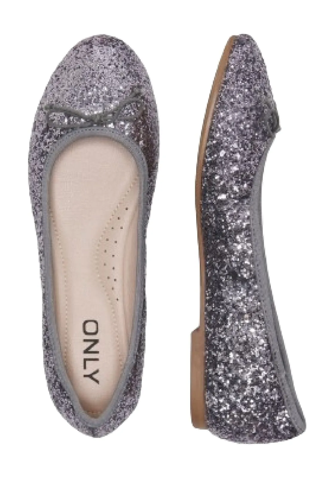 Only Shoes - Onlfranka Glitter Ballerina - 4565802 Silver