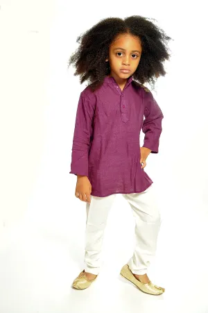 Organic Cotton  Eggplant Purple Kurta