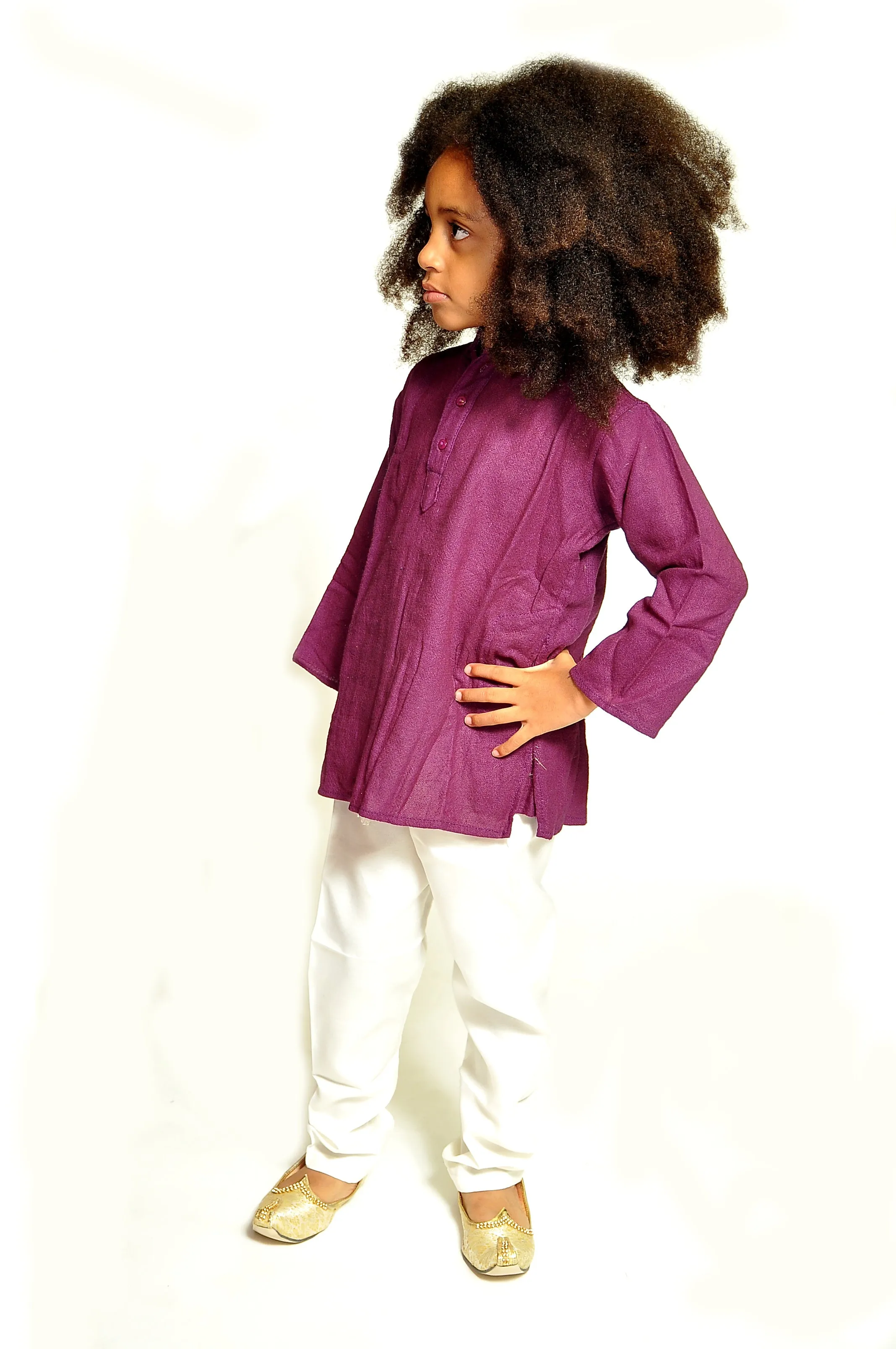 Organic Cotton  Eggplant Purple Kurta