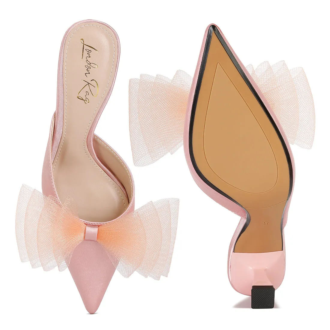 Organza Bow Embellished Mules