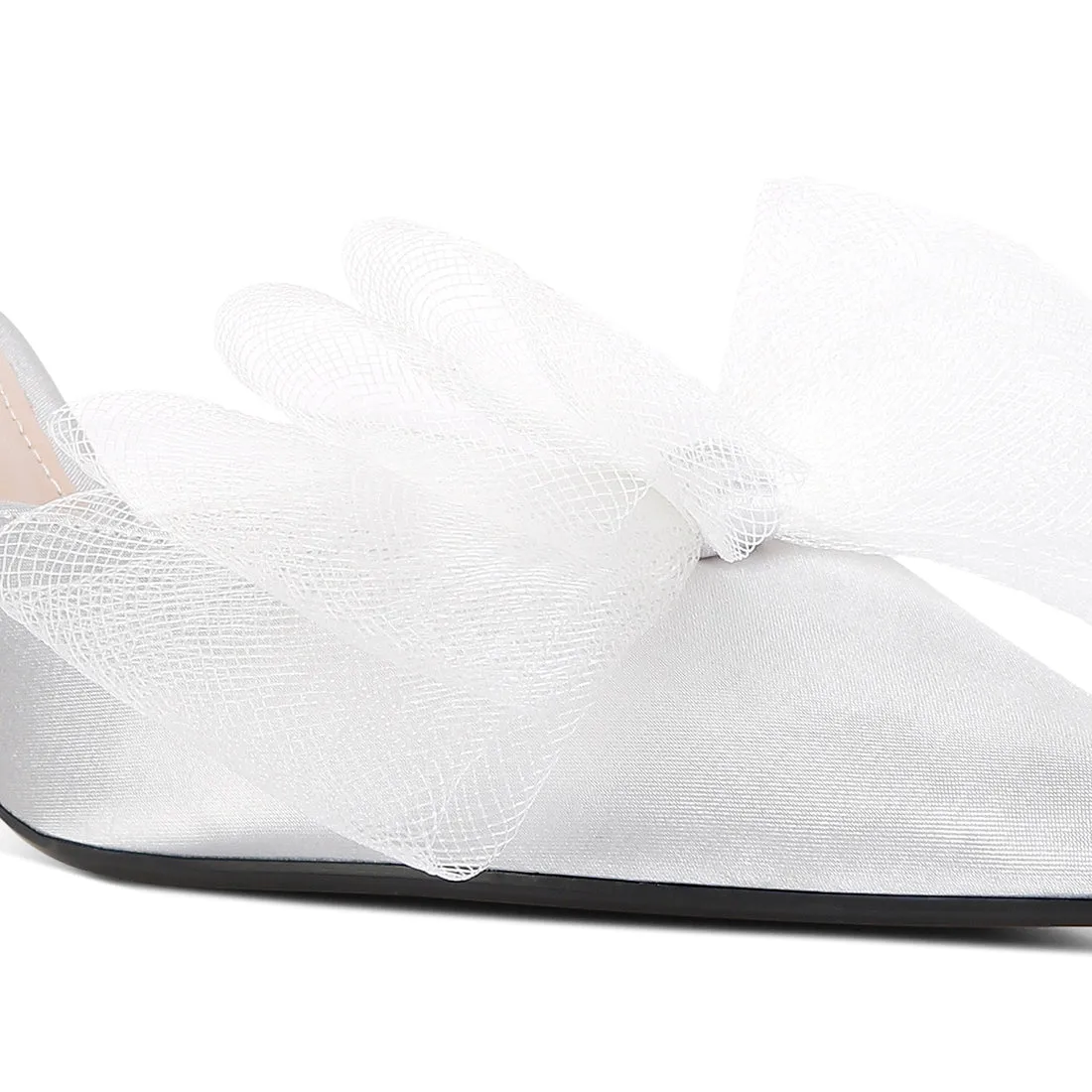 Organza Bow Embellished Mules