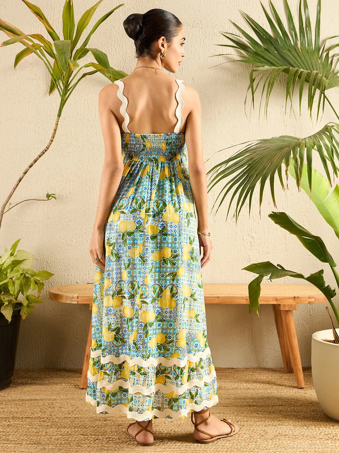 Printed Cotton Ric-Rac Dress