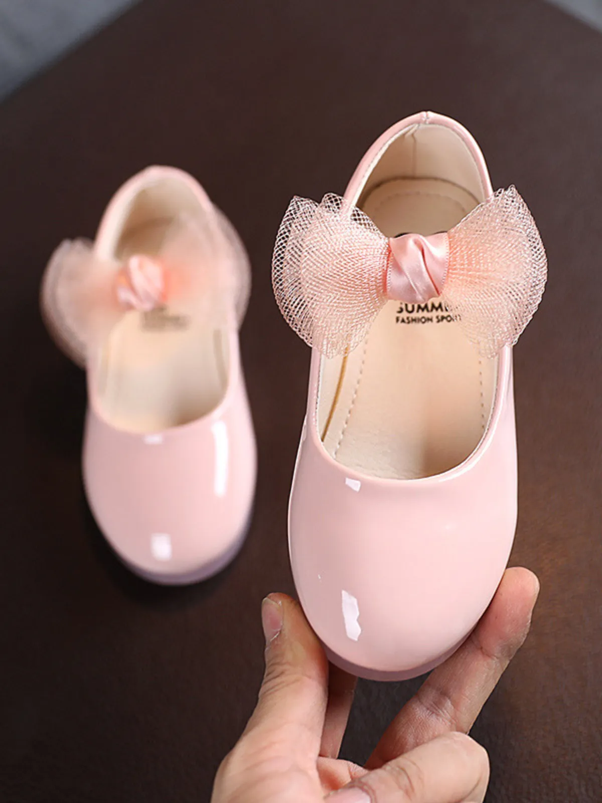 Proper Patent Tulle Bow Flats by Liv and Mia