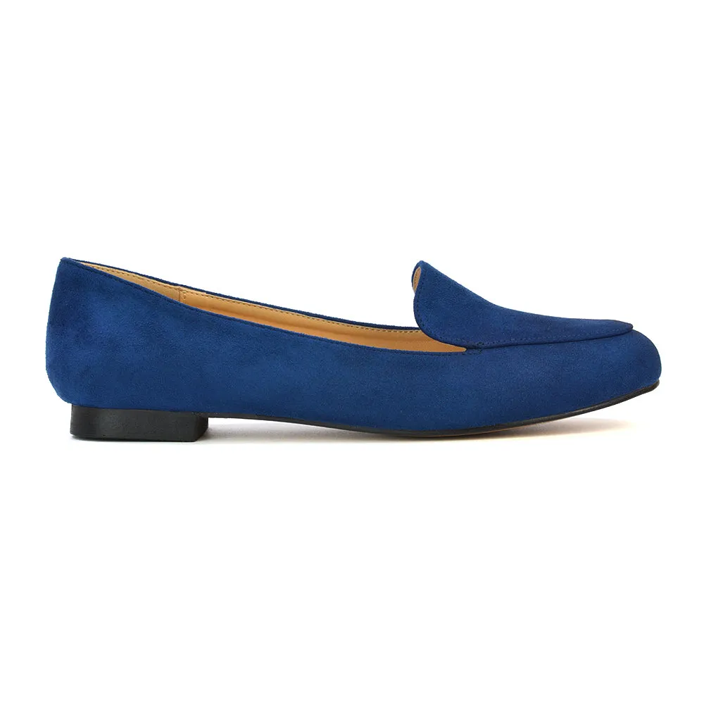 Quincy Slip On Low Heel Back to School Shoes Pumps Loafers in Navy