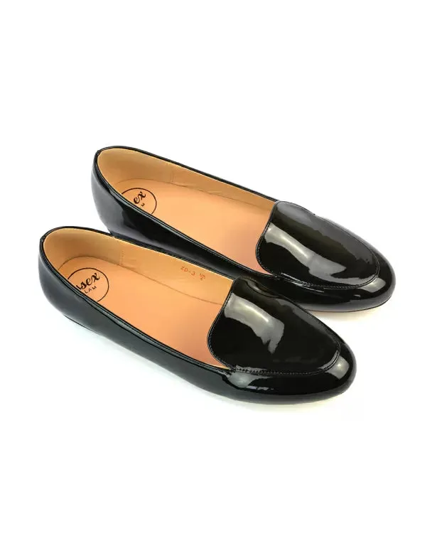 Quincy Slip On Low Heel Back to School Shoes Pumps Loafers in Navy