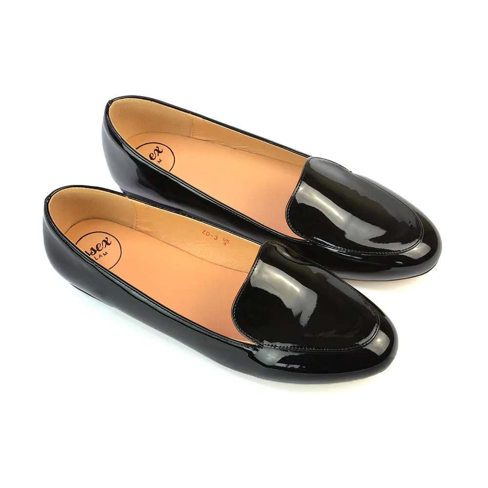 Quincy Slip On Low Heel Back to School Shoes Pumps Loafers in Navy