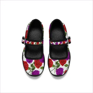 Red Rose Purp Girls Round Toe Casual Shoes