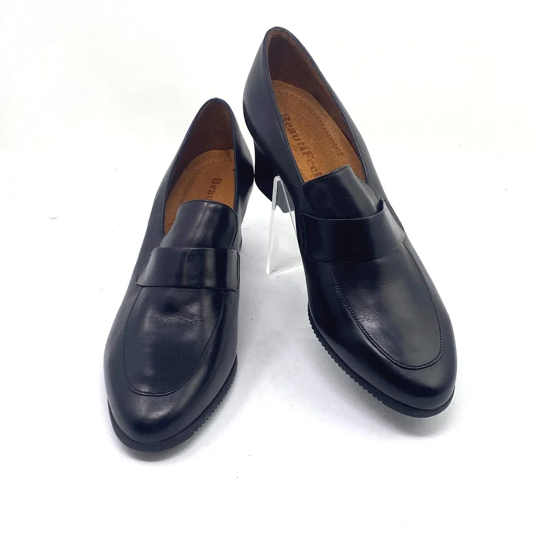 Refurbished Vintage BeautiFeel's Ariel Womens  Black Leather Pumps